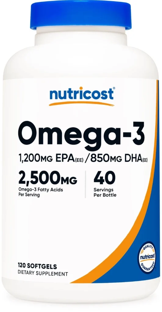 Omega-3 2500mg EPA DHA | 120 Softgels Nutricost México