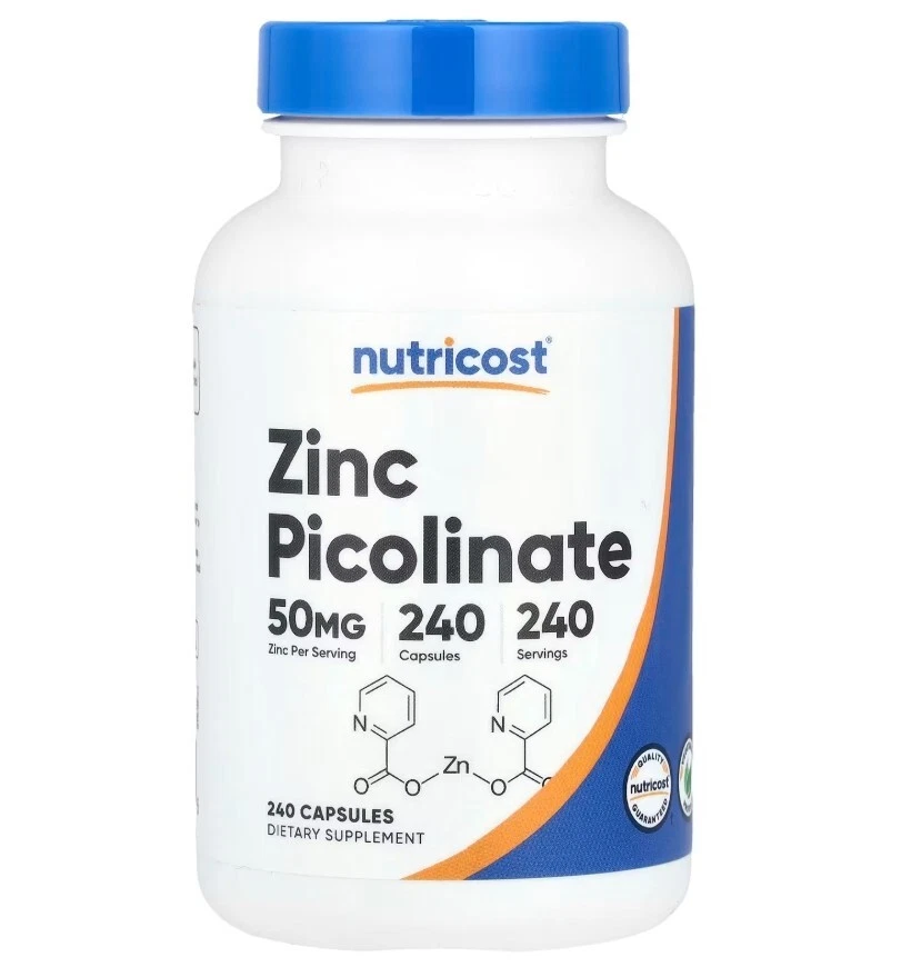 Zinc Picolinate Nutricost 50 mg 240 Cápsulas
