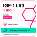Tarjeta de producto IGF-1 LR3 1 mg con pureza 99% HPLC y vial liofilizado