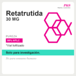 Retatrutida 30mg vial liofilizado, etiqueta PYS